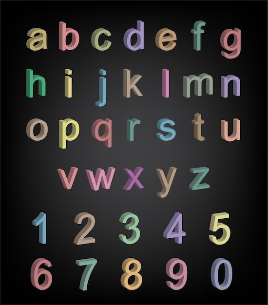 Caractère anglais ABC numéro 3D