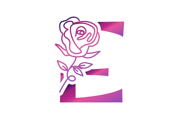 Caractère E Monogramme Coloré Rose Et Violet Lettres Alphabétiques Décoratives Abc Logo Design