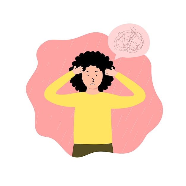 Caractère de la femme Stress de la dépression Il y a une confusion totale dans la tête