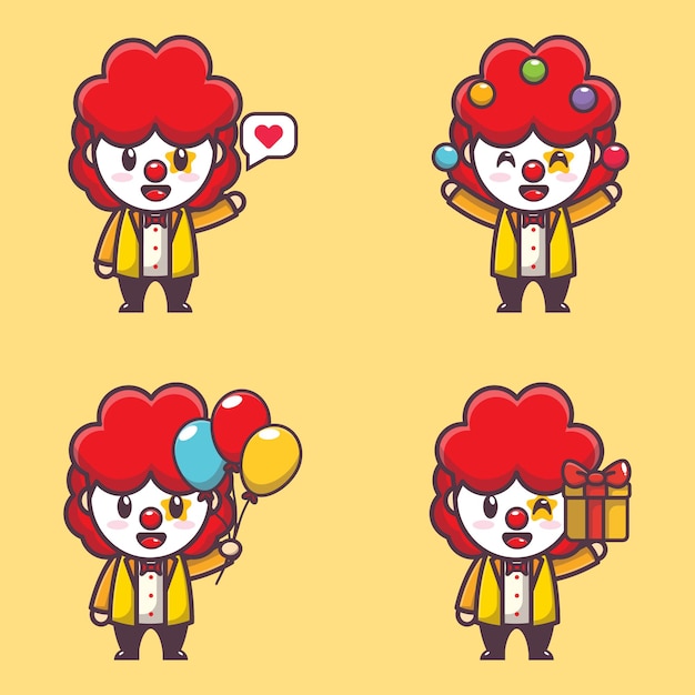 Caractère D'illustration De Clown Mignon