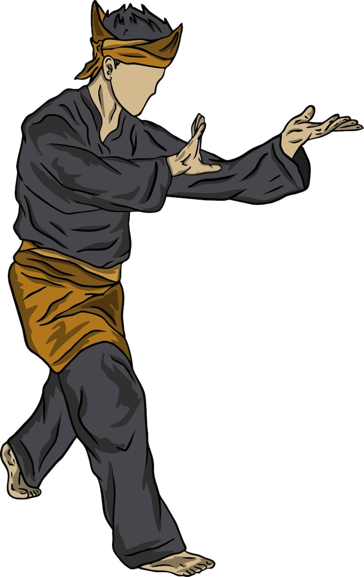 Vecteur caractère d'illustration vectorielle pencak silat