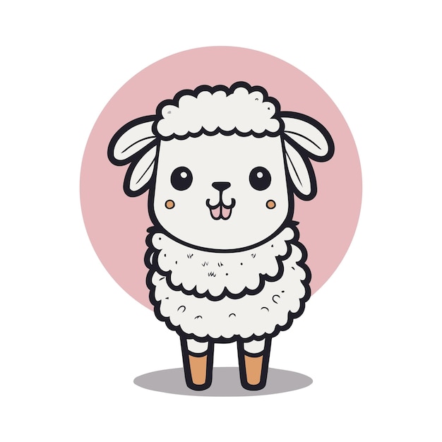 Vecteur caractère mouton mignon illustration mouton vecteur agneau mignon