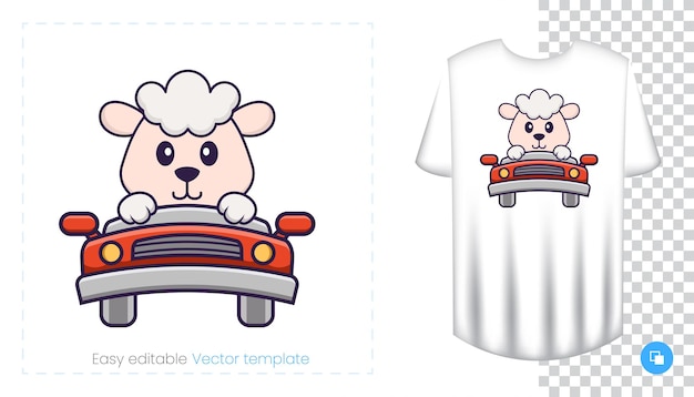 Caractère de mouton mignon. Impressions sur T-shirts, sweat-shirts, étuis pour téléphones portables, souvenirs.