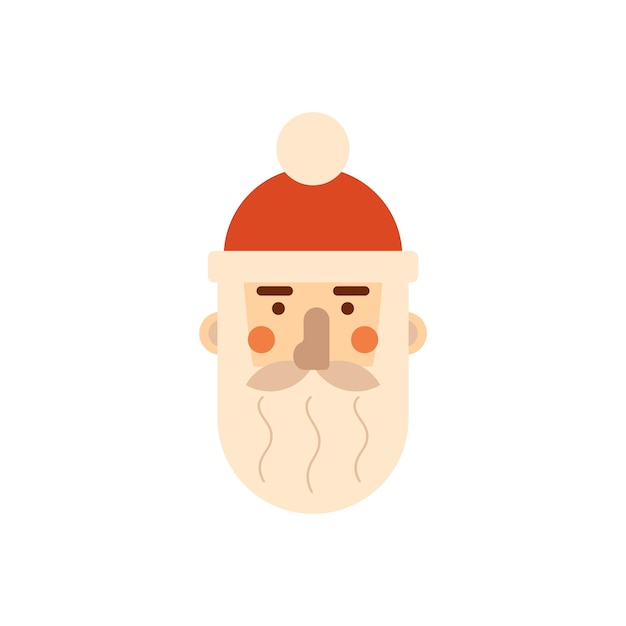 Caractère de Noël géométrique Père Noël visage tête de Père Noël élément isolé Style géométrique tendance Illustration vectorielle