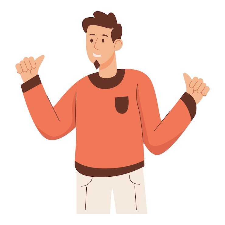 Vecteur caractère de personne montrant un geste positif comme le pouce en l'air et l'illustration vectorielle du symbole ok
