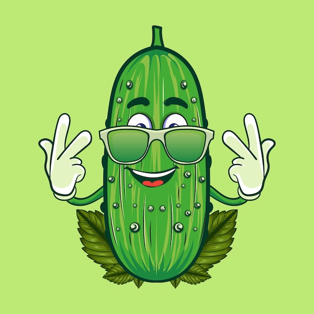 Vecteur caractère pickel avec illustration vectorielle de lunettes de soleil vertes