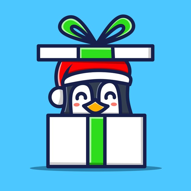 Caractère De Pingouin En Cadeau De Noël