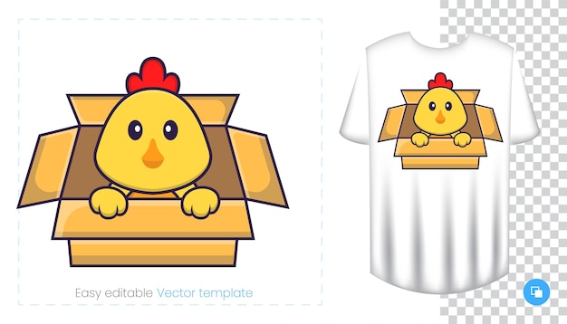 Vecteur caractère de poulet mignon. impressions sur t-shirts, sweat-shirts, étuis pour téléphones portables, souvenirs.