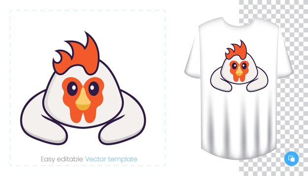 Vecteur caractère de poulet mignon. impressions sur t-shirts, sweat-shirts.