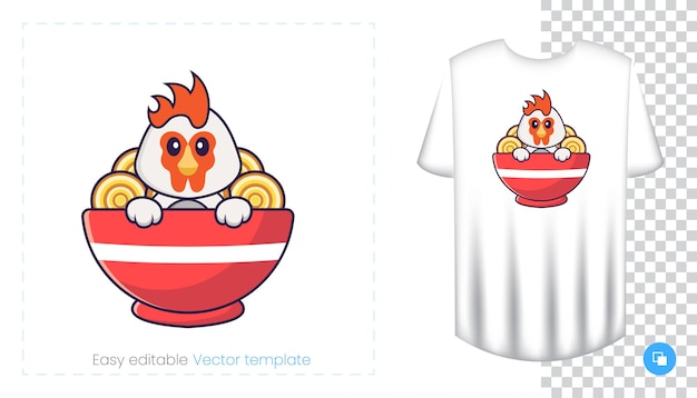 Vecteur caractère de poulet mignon. impressions sur t-shirts, sweat-shirts.