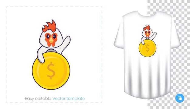 Vecteur caractère de poulet mignon. impressions sur t-shirts, sweat-shirts.