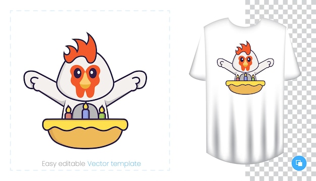 Vecteur caractère de poulet mignon. impressions sur t-shirts, sweat-shirts.