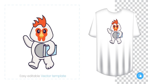 Vecteur caractère de poulet mignon. impressions sur t-shirts, sweat-shirts.