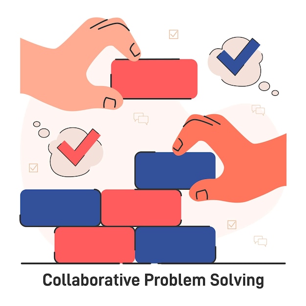 Caractère de résolution de problèmes collaboratif avec compétence de résolution de conflits, construction d'une base pour le problème