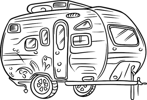 Vecteur caravane de voyage camping-car pour les voyages en famille camping