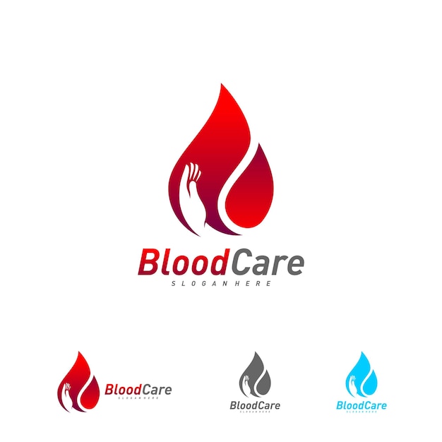 Care Blood Donation Logo Template Vector Concept De Conception De Logo Droplet Blood