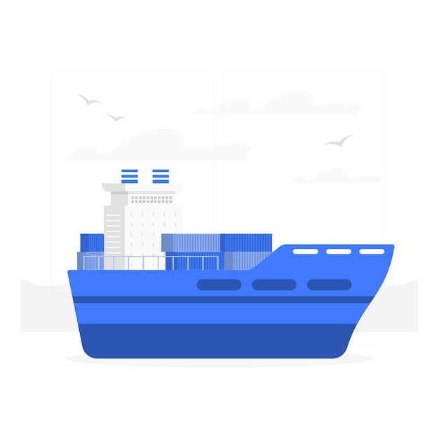 Un cargo bleu navigue sur l'océan