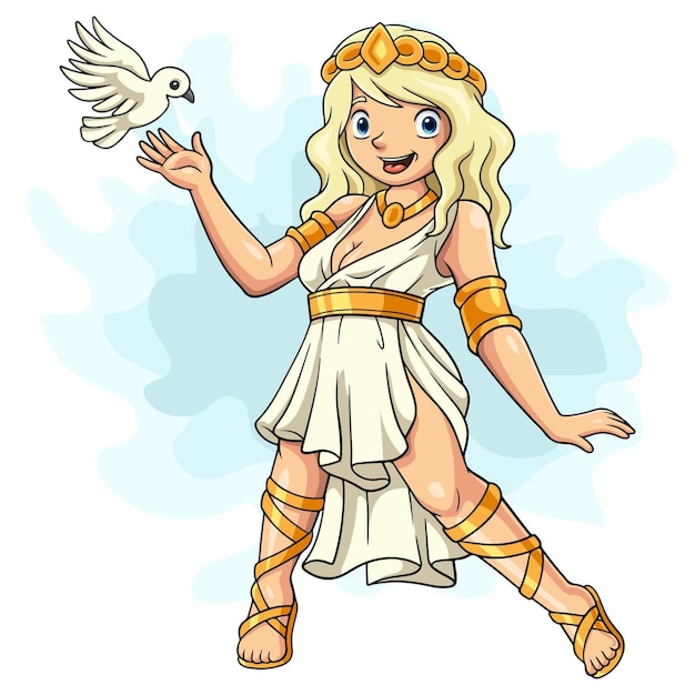 La caricature d'Aphrodite sur fond blanc