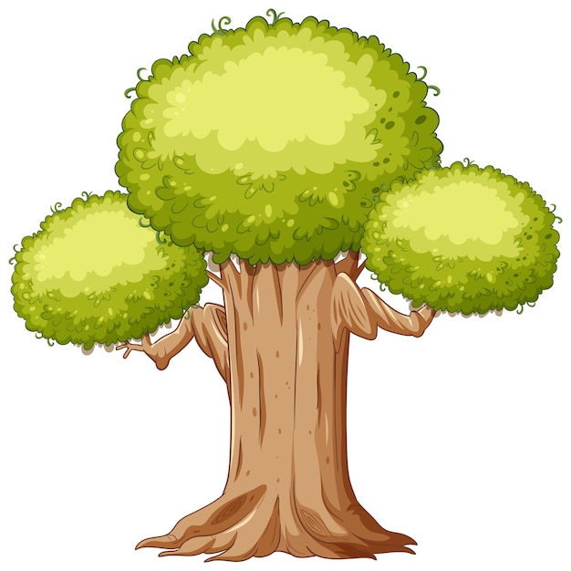Vecteur caricature d'arbre simple isolé