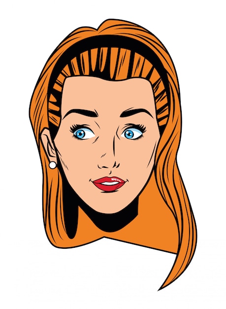 Caricature D'avatar Visage Jeune Femme