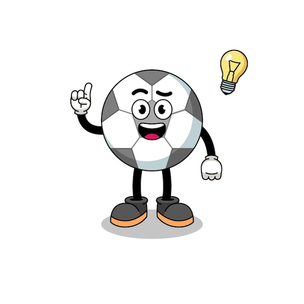 Caricature de ballon de football avec une conception de personnage de pose d'idée