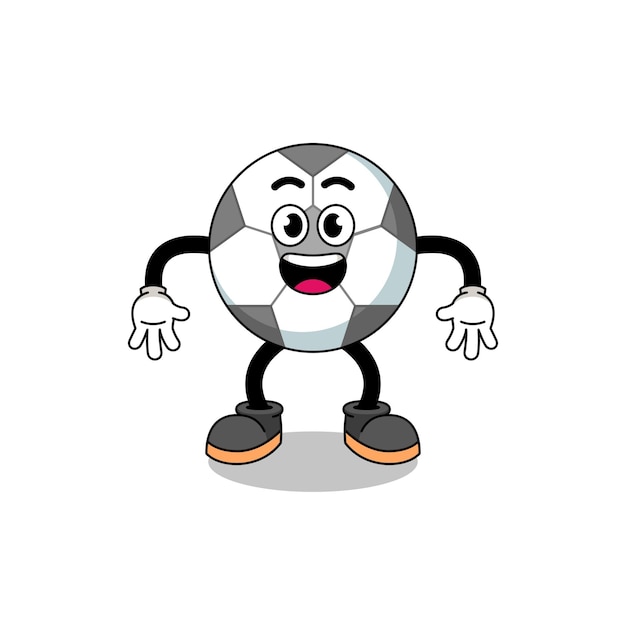 Caricature De Ballon De Football Avec Un Design De Personnage De Geste Surpris