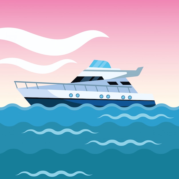 Vecteur caricature de bateau