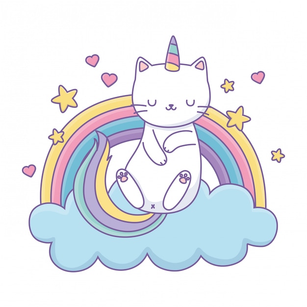 Caricature de chat Licorne
