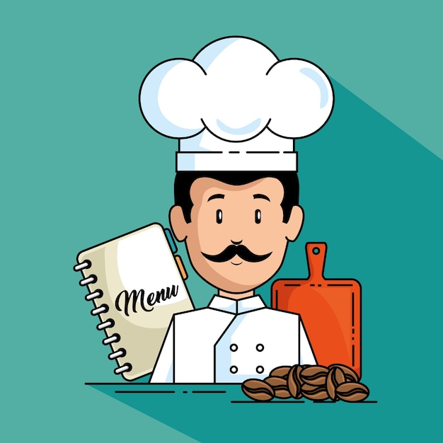 Caricature De Chef Professionnel