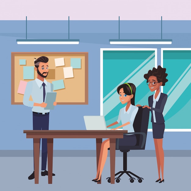 caricature de collègues de travail