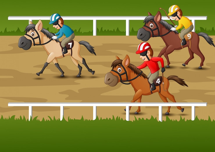 Vecteur caricature de courses de chevaux