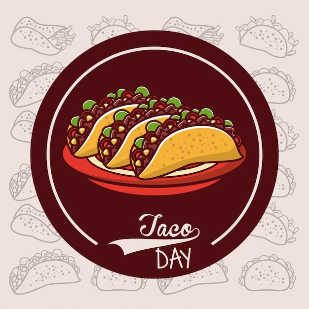 Caricature De La Cuisine Mexicaine Taco Day