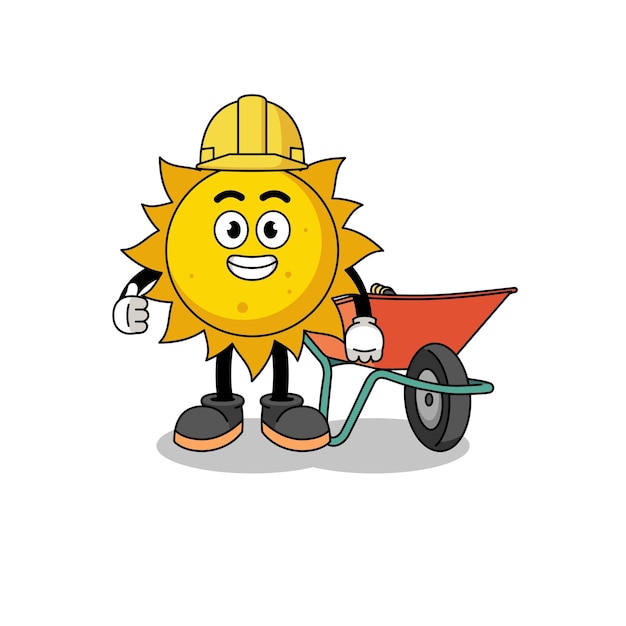Caricature Du Soleil En Tant Qu'entrepreneur