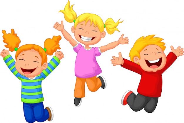 Caricature d'enfant heureux