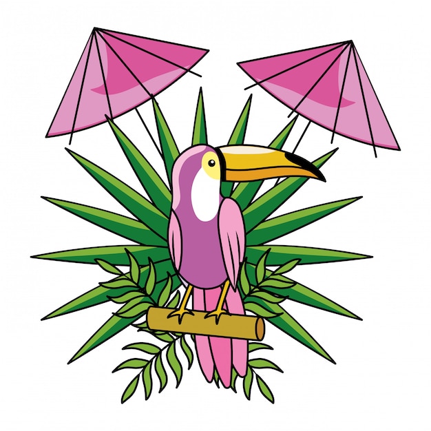 Caricature D'été Tropical