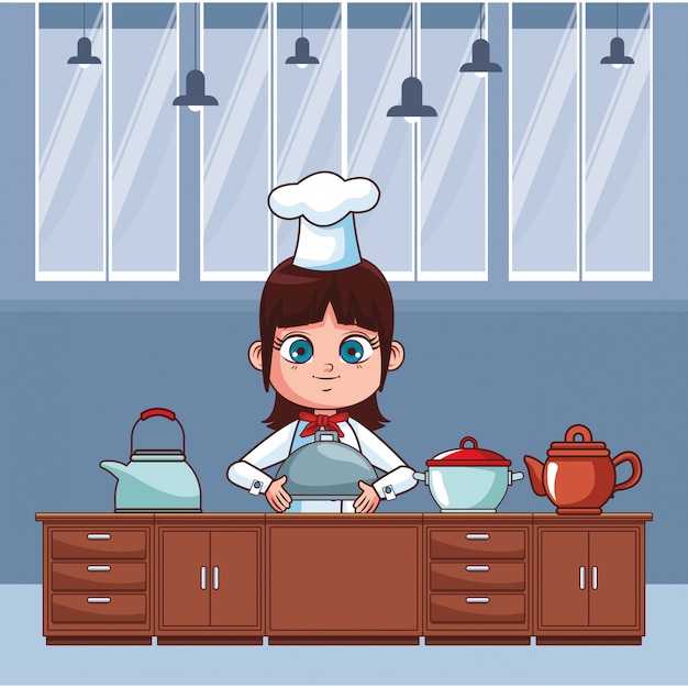 Caricature De Fille De Chef