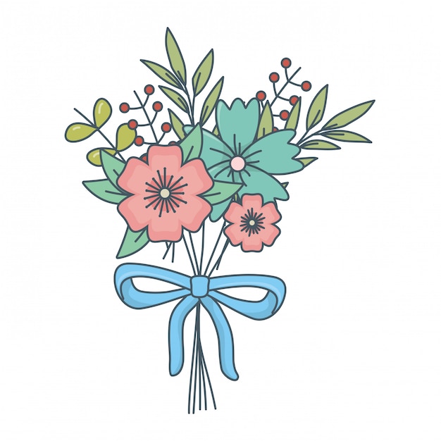 Caricature de fleurs de nature florale