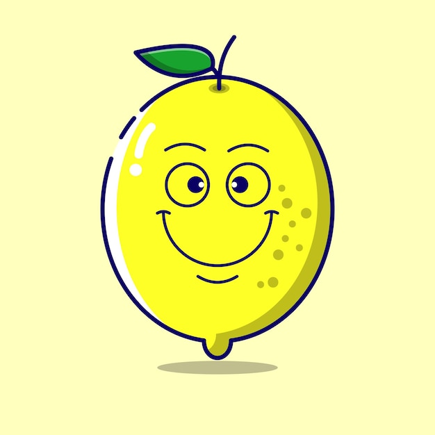 Vecteur caricature d'illustration de citron heureux