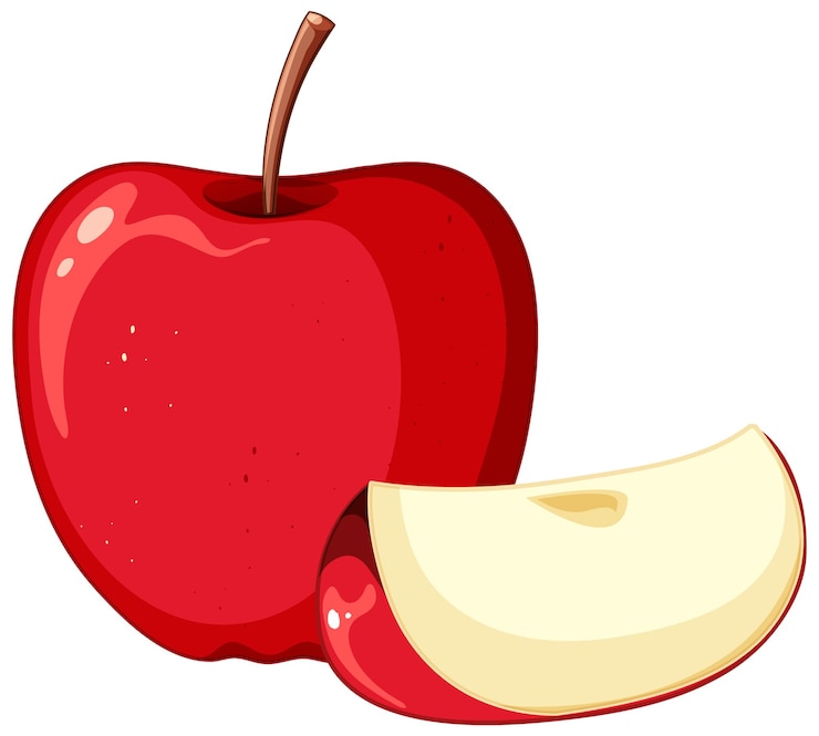 Vecteur caricature isolée de pomme rouge