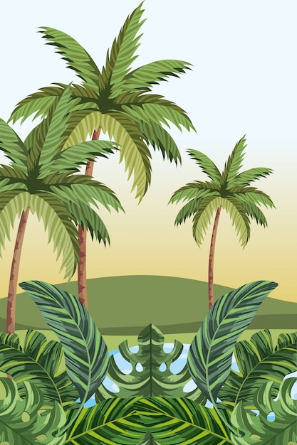 Caricature de la jungle tropicale