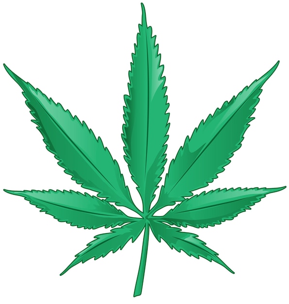 Caricature de marijuana isolée sur fond blanc
