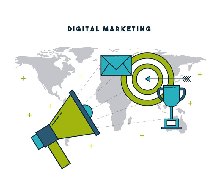 Vecteur caricature de marketing numérique