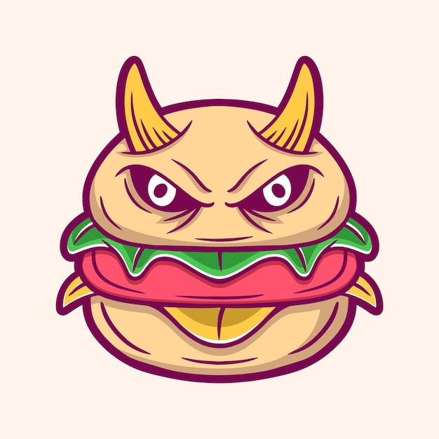 Caricature de monstre burger