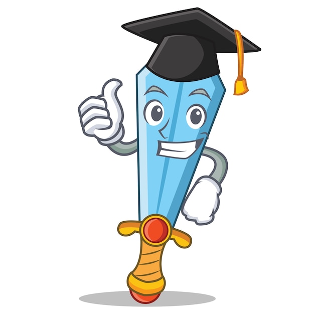 Caricature De Personnage D'épée De Graduation