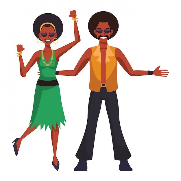 Caricature de personnes disco