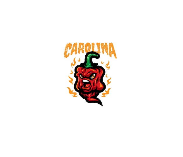 Caricature De Piment Carolina Reaper Effrayant