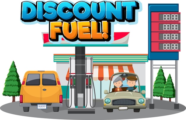 Caricature De Pompe à Huile Avec Logo De Carburant Discount