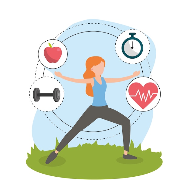 Caricature de remise en forme de santé
