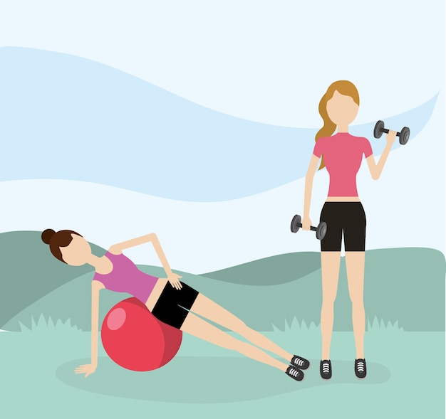 Caricature de remise en forme de santé