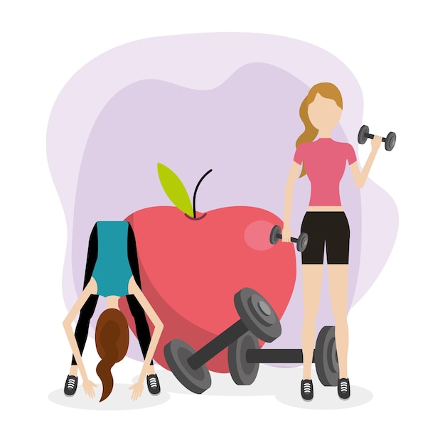 Caricature de remise en forme de santé